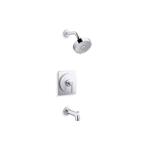 KOHLER Castia Studio McGee Rite-Temp Polished Chrome 1-Handle 1.75-gal/min Bathtub and Shower Trim Kit