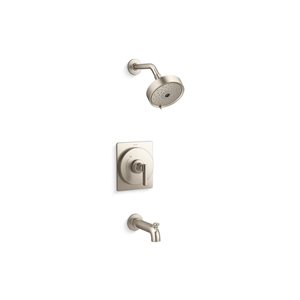 KOHLER Castia Studio McGee Rite-Temp Brushed Nickel 1-Handle 1.75-gal/min Bathtub and Shower Trim Kit