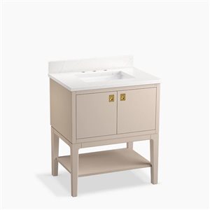 Meuble-lavabo de salle de bain Seagrove Studio McGee KOHLER de 30 po avec lavabo et dessus en quartz gris clair