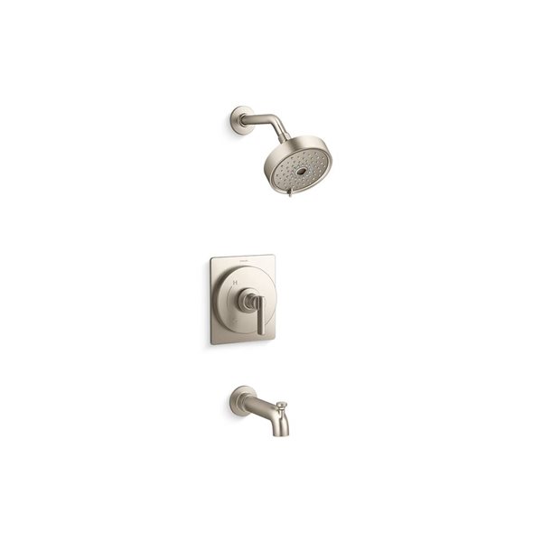KOHLER Castia Studio McGee Rite-Temp Brushed Nickel 1-Handle 2.5-gal/min Bathtub and Shower Trim Kit