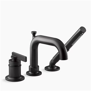 Robinet de baignoire de surface Castia de Studio McGee KOHLER à 1 poignée avec douchette en noir mat
