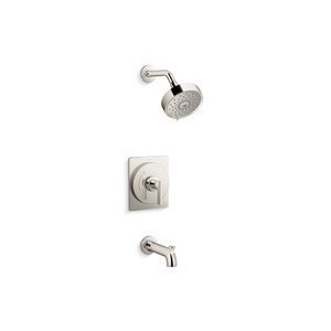 KOHLER Castia Studio McGee Rite-Temp Polished Nickel 1-Handle 1.75-gal/min Bathtub and Shower Trim Kit