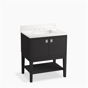 Meuble-lavabo de salle de bain Seagrove Studio McGee KOHLER de 30 po avec lavabo et dessus en quartz gris