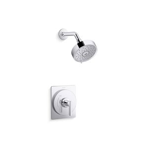 Robinetterie pour douche Castia Studio McGee Rite-Temp KOHLER 1 poignée 2,5 gal/min en chrome poli