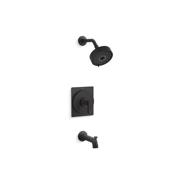 KOHLER Castia Studio McGee Rite-Temp Matte Black 1-Handle 1.75-gal/min Bathtub and Shower Trim Kit