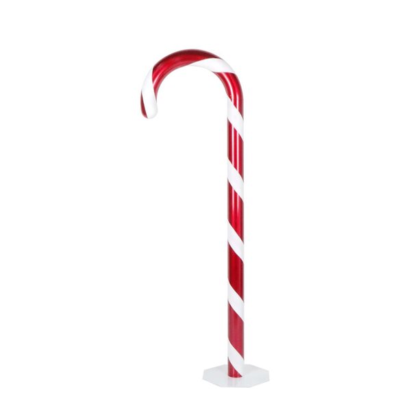 Vickerman 60-in Red/White Plastic Standing Candy Cane Christmas Decoration