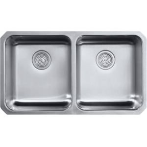 KOHLER Undertone Preserve 31.5-in Undermount Double-Bowl Kitchen Sink - Stainless Steel