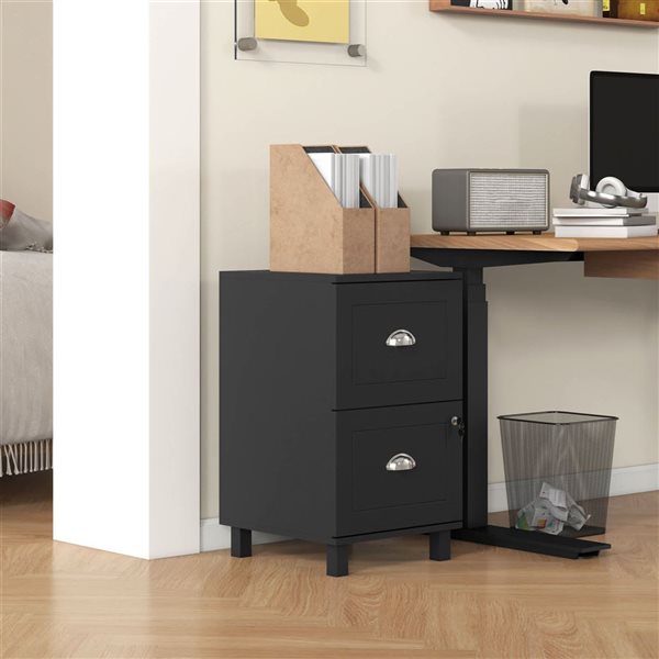 HOMCOM Lockable 2-Drawer File Cabinet w/ Hanging Bars for A4 and Letter