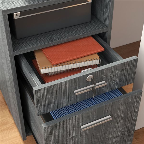 Vinsetto 2-Drawer Grey Lockable Filing Cabinet