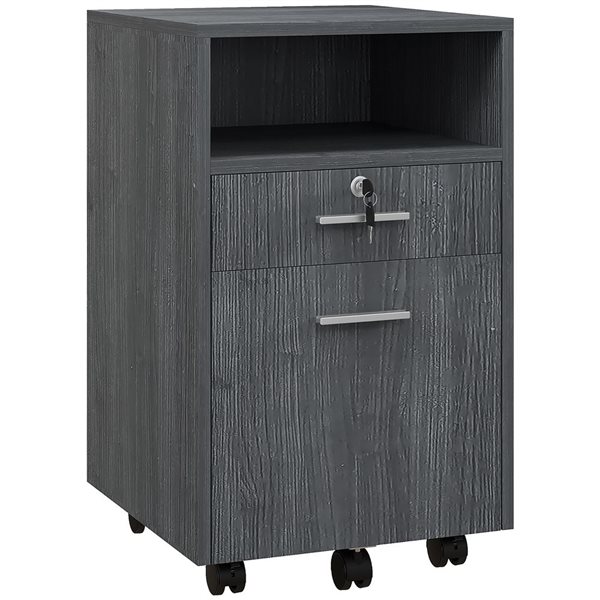 Vinsetto 2-Drawer Grey Lockable Filing Cabinet