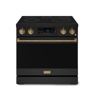 Gordon Ramsay by Thor Kitchen 36-in Professional Black/Bronze Electric Range w/ Tilt Panel Touch Control