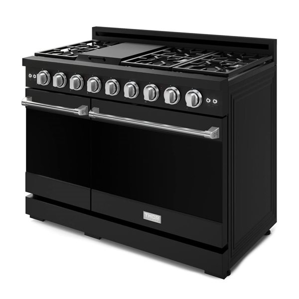 Gordon Ramsay by Thor Kitchen 48-in Professional Black/Stainless Steel Gas Range w/ Double Oven