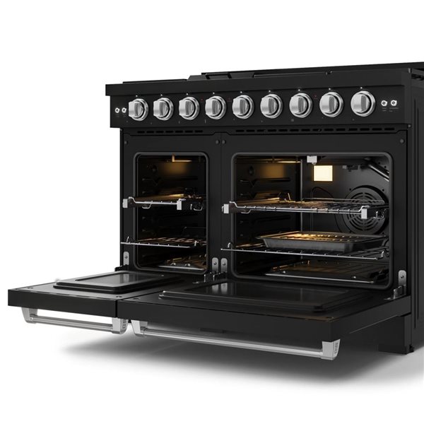 Gordon Ramsay by Thor Kitchen 48-in Professional Black/Stainless Steel Gas Range w/ Double Oven