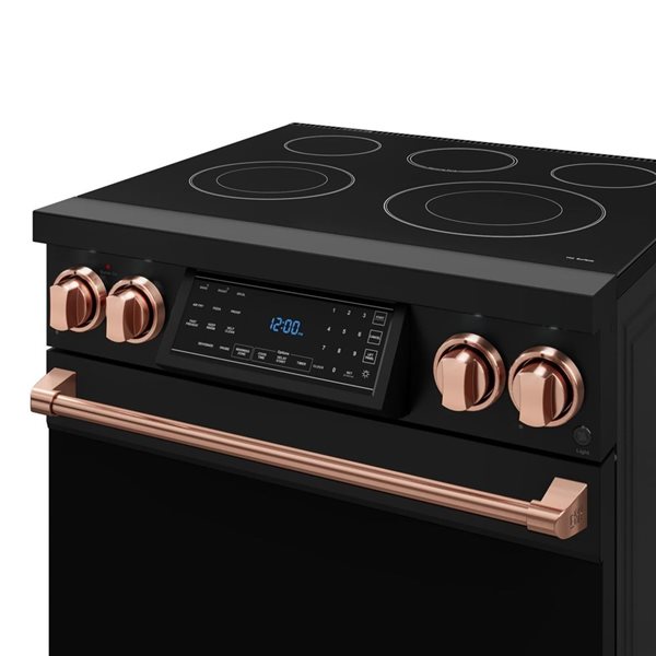 Gordon Ramsay by Thor Kitchen 30-in Professional Black/Rose Gold Electric Range w/ Tilt Panel Touch Control