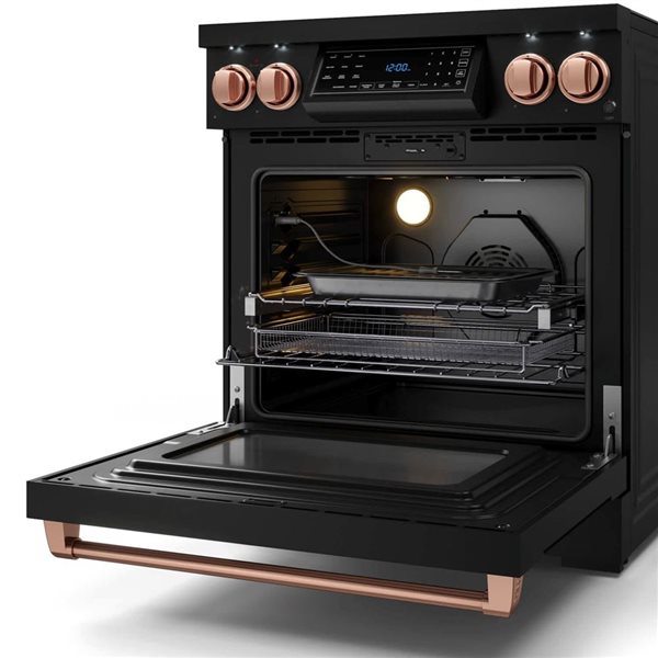 Gordon Ramsay by Thor Kitchen 30-in Professional Black/Rose Gold Electric Range w/ Tilt Panel Touch Control