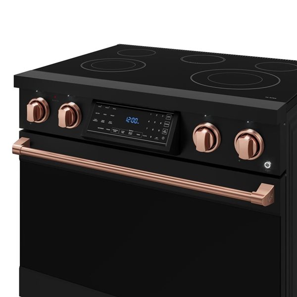 Gordon Ramsay by Thor Kitchen 36-in Professional Electric Range with Tilt Panel Touch Control in Black/Rose Gold