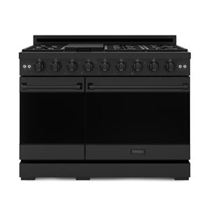 Gordon Ramsay by Thor Kitchen 48-in Professional Black Gas Range w/ Double Oven