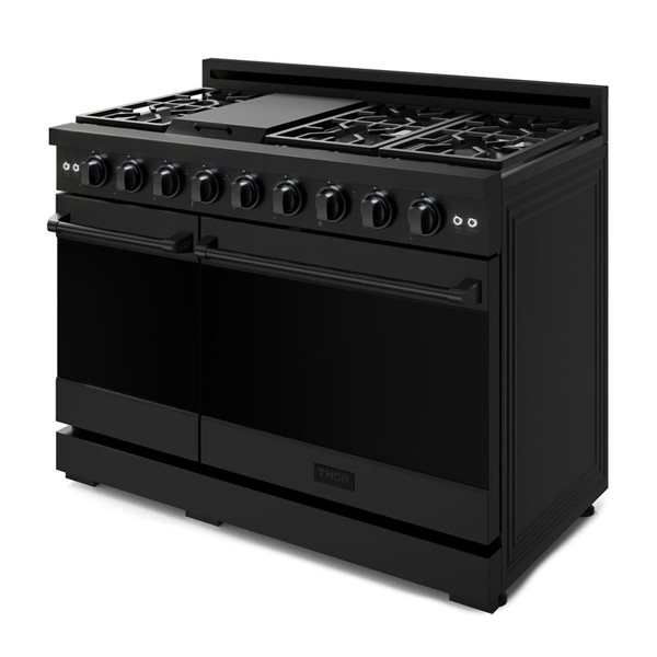 Gordon Ramsay by Thor Kitchen 48-in Professional Black Gas Range w/ Double Oven