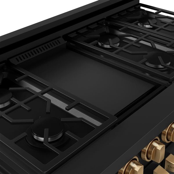 Gordon Ramsay by Thor Kitchen 48-in Professional Black/Bronze Gas Range w/ Double Oven