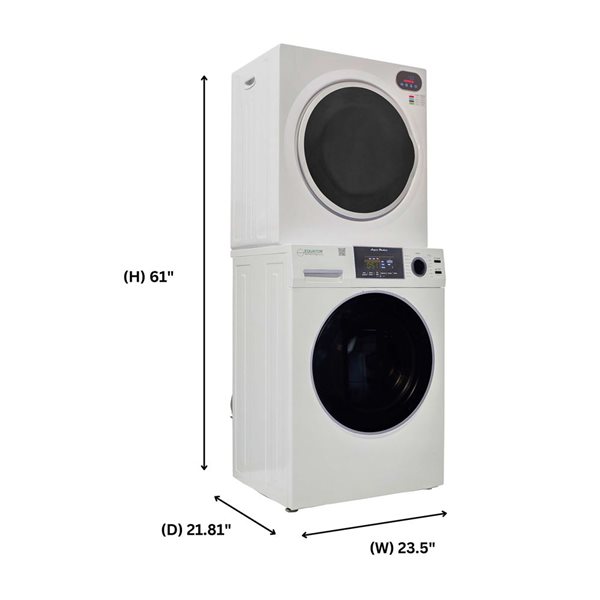 Equator Advanced Appliances 110 V 3.5-ft³ Economy Stackable 13 lb Washer + Compact Vented Sensor Dryer