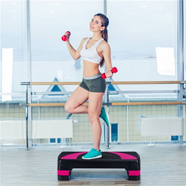 Costway 31-in Aerobic Exercise Stepper Cardio Trainer w/ Riser Adjustable Height