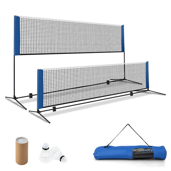 Costway 10-ft Adjustable Badminton Net Set w/2 Shuttlecocks and Portable Carry Bag