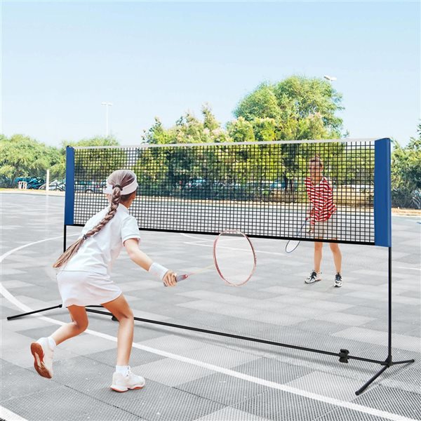 Costway 10-ft Adjustable Badminton Net Set w/2 Shuttlecocks and Portable Carry Bag