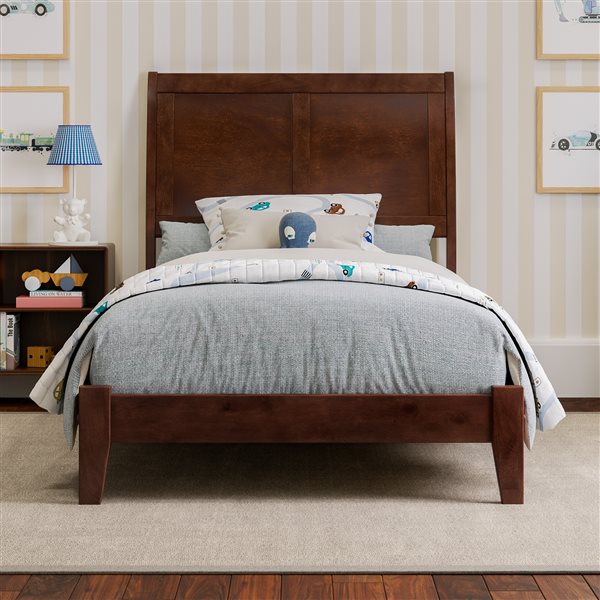 AFI Portland Walnut Solid Wood Low-Profile Platform Bed - Twin Size
