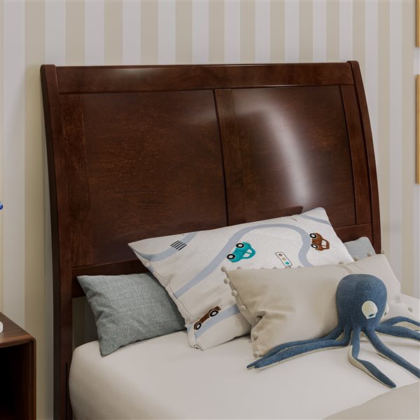 AFI Portland Walnut Solid Wood Low-Profile Platform Bed - Twin Size