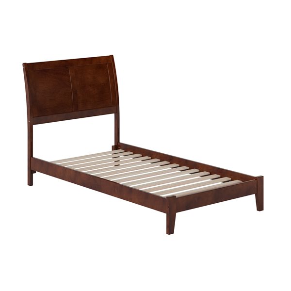 AFI Portland Walnut Solid Wood Low-Profile Platform Bed - Twin Size