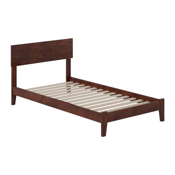 AFI Orlando Walnut Solid Wood Low Profile-Platform Bed - Twin Size
