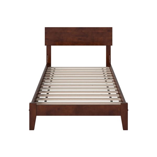 AFI Orlando Walnut Solid Wood Low Profile-Platform Bed - Twin Size