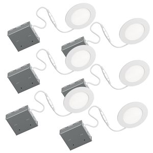 BAZZ STAK 6-Pack 4 ¼-in White LED Recessed Fixture 4000K