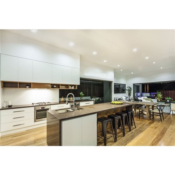 BAZZ Slim 4-in Matte White Multi-Directional LED Recessed Fixture Kit