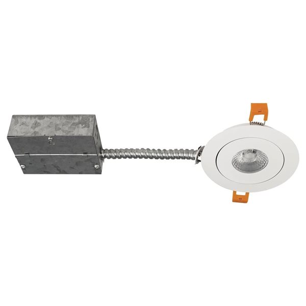 BAZZ Slim 4-in Matte White Multi-Directional LED Recessed Fixture Kit