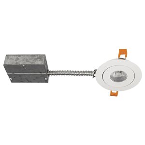 BAZZ Slim 4-in Matte White Multi-Directional LED Recessed Fixture Kit