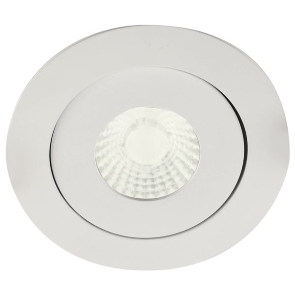 BAZZ Slim 4-in Matte White Multi-Directional LED Recessed Fixture Kit