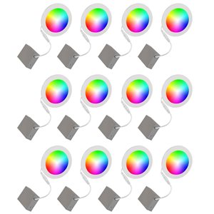 BAZZ 12-Pack Smart Home 6-in Wi-Fi RGB Disk