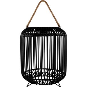 BAZZ TULUM Black Smart Solar Outdoor Patio Garden LED Lantern Light