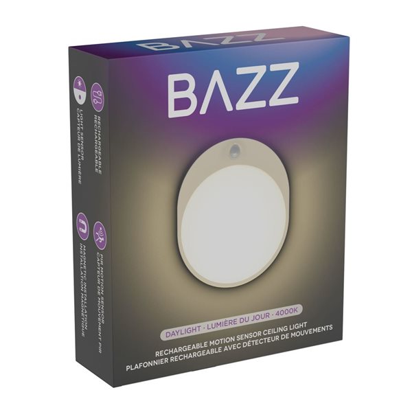 BAZZ Rechargeable LED Motion Sensor 7-in Ceiling Light