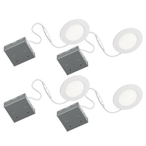 BAZZ STAK 4-Pack 4-in Canless 4000K Integrated LED Recessed Kit