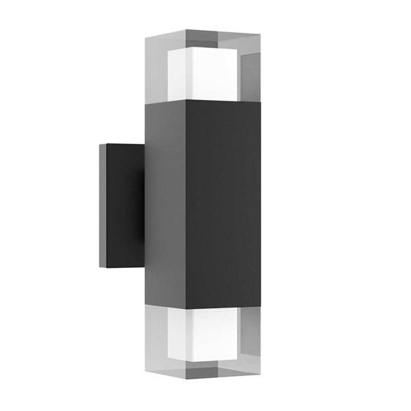 BAZZ LUVIA 3000K Matte Black Aluminum Outdoor Integrated LED Wall Sconce