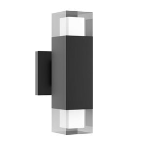 BAZZ LUVIA 3000K Matte Black Aluminum Outdoor Integrated LED Wall Sconce