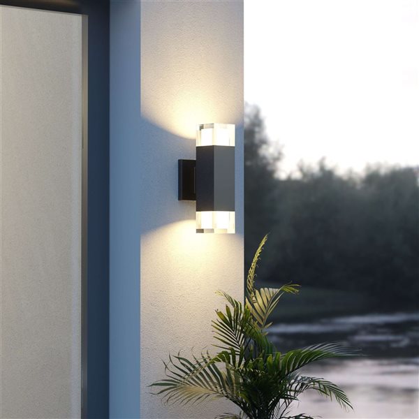 BAZZ LUVIA 3000K Matte Black Aluminum Outdoor Integrated LED Wall Sconce