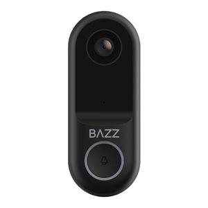 BAZZ Black Wi-Fi Smart Home Doorbell with HD 720p Camera
