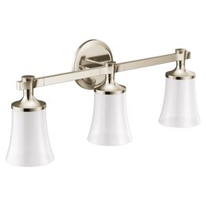 Applique murale à 3 lumières Flara de MOEN 11,5 po l. style transitionnel en nickel poli