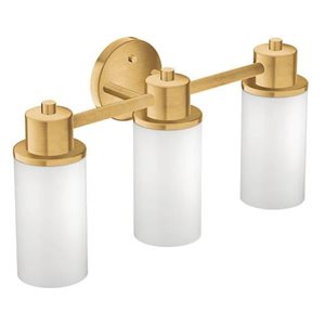 Applique murale à 3 lumières Iso de MOEN 11 po l. style transitionnel en or
