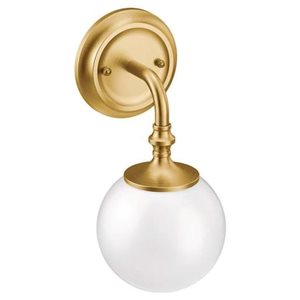 Applique murale à 1 lumière Colinet de MOEN 9 po l. style transitionnel en or