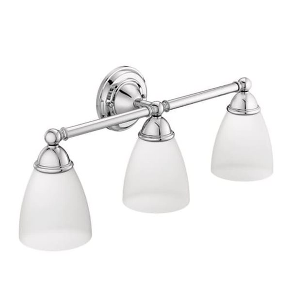 MOEN Brantford 10.5-in W 3-Light Polished Chrome Transitional Wall Sconce