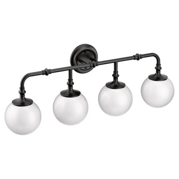 MOEN Colinet 11-in W 4-Light Matte Black Transitional Wall Sconce